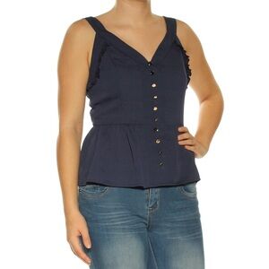 Maison Jules Sweetheart-Neck Peplum Sleeveless Blouse Top Size XXL